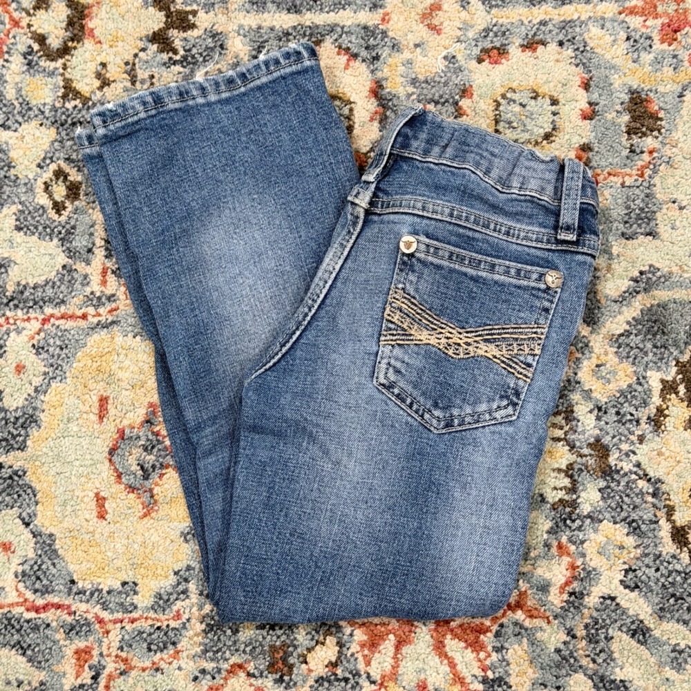 Wrangler 20X Bootcut Jeans Boys 6 Regular Embroidered Western Cowboy GUC*